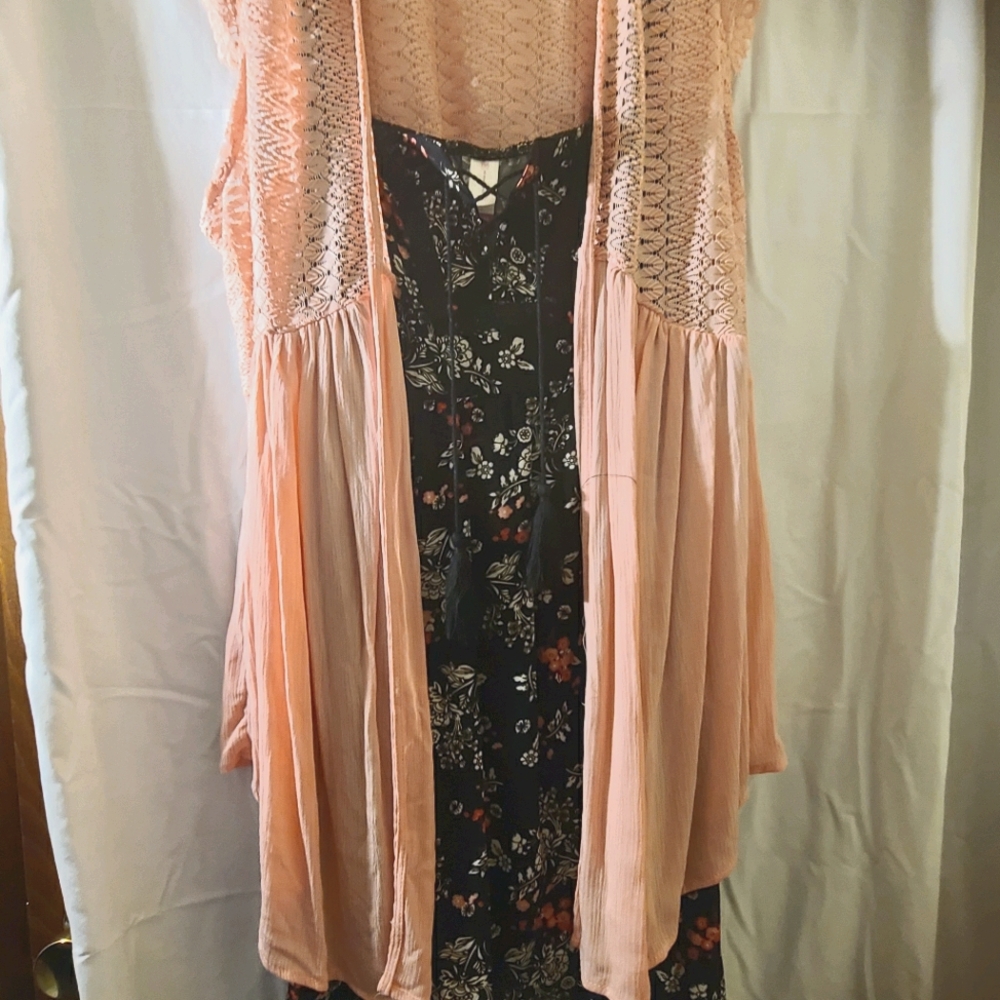 Long empire waist dressy shirt with cover